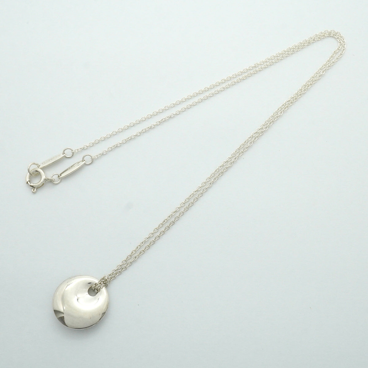 【6jhb0788】ティファニー ネックレス ラウンド/プレート シルバー925【中古】レディース