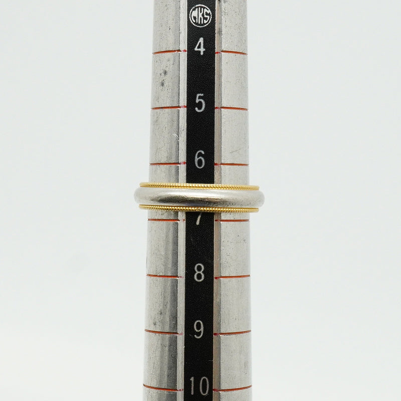 【6jhb0789】ティファニー リング ミルグレイン K18YG イエローゴールド Pt950 プラチナ 6.5号【中古】レディース
