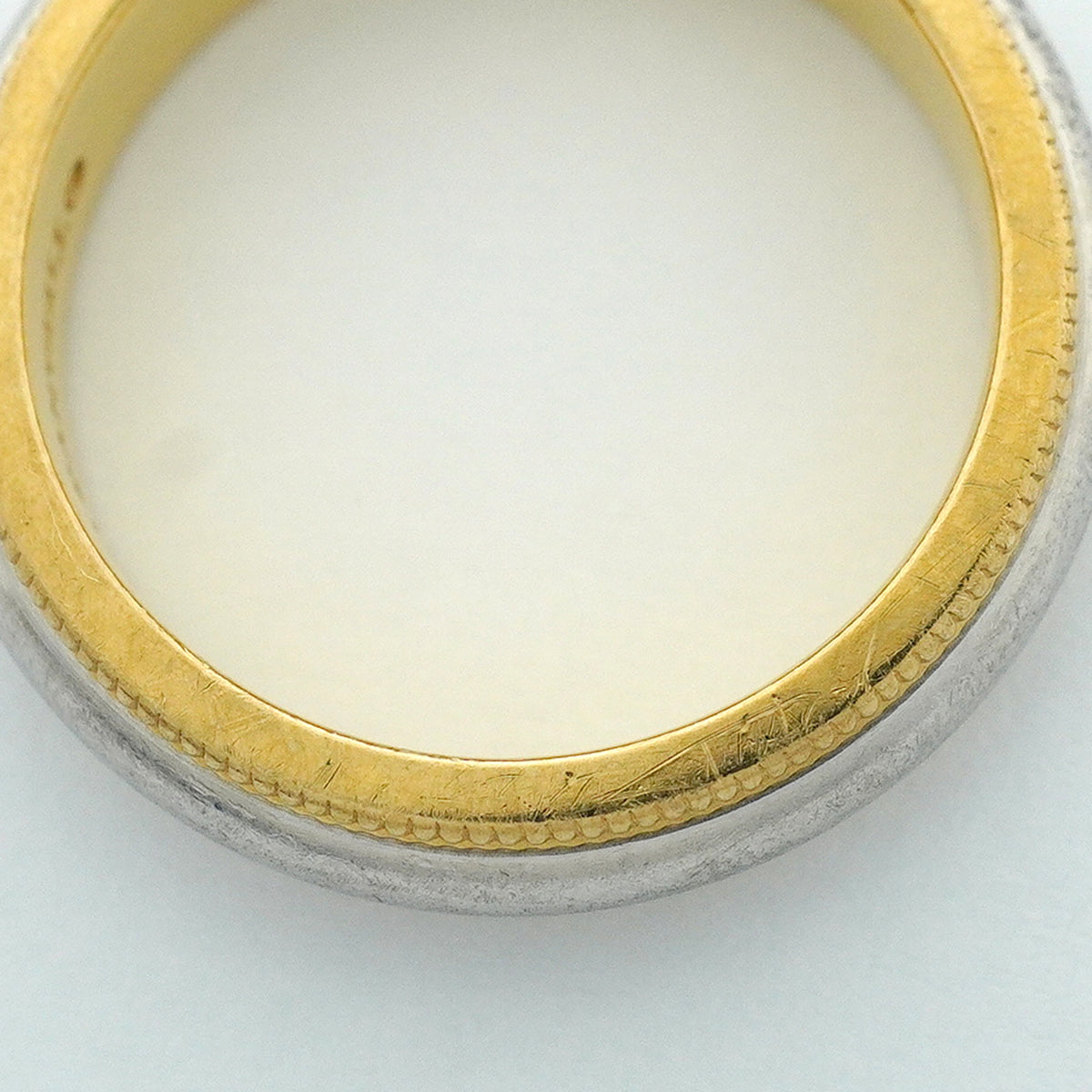 【6jhb0789】ティファニー リング ミルグレイン K18YG イエローゴールド Pt950 プラチナ 6.5号【中古】レディース