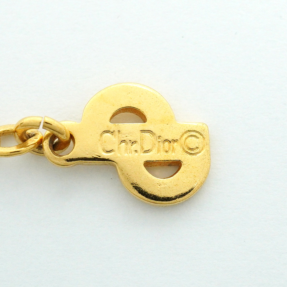 【6jhb0794】クリスチャンディオール ネックレス CDロゴ 丸型 サークル GPメッキ ゴールド【中古】レディース
