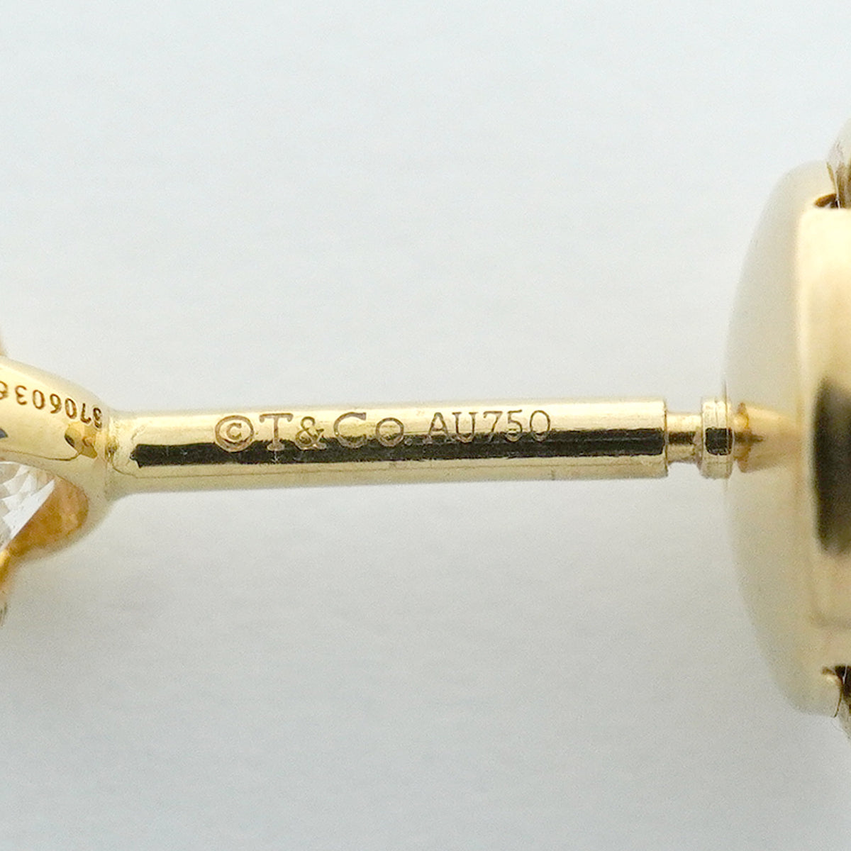 【6jhb0802】ティファニー ピアス バイザヤード 1PD K18YG イエローゴールド ダイヤモンド【中古】レディース