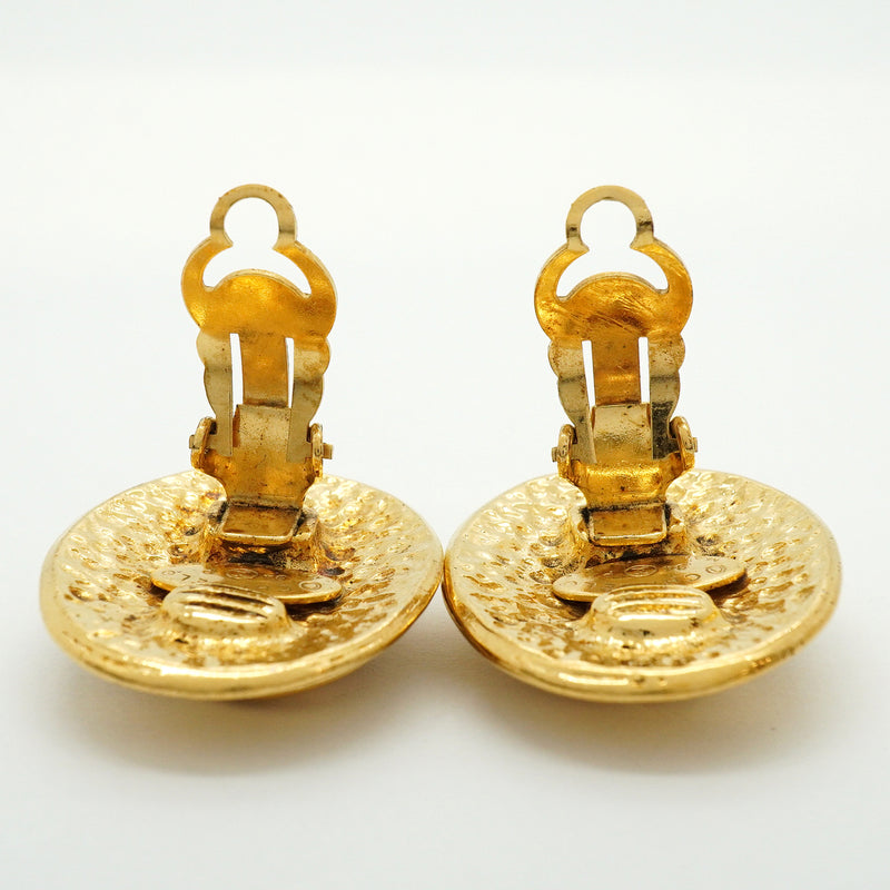 【6jhb0804】シャネル イヤリング ヴィンテージ ココマーク オーバル GPメッキ ゴールド【中古】レディース