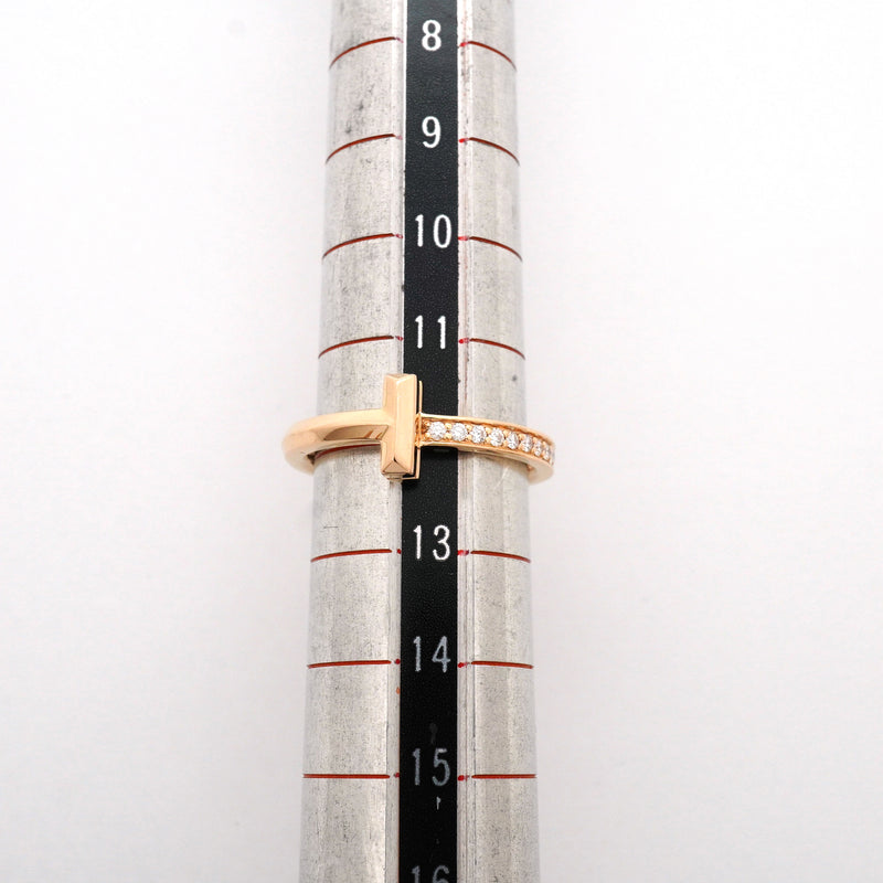 【6jhb0818】ティファニー リング Tワン K18PG ピンクゴールド ダイヤモンド 12号【中古】レディース