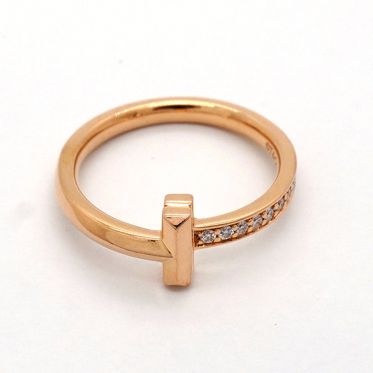 【6jhb0818】ティファニー リング Tワン K18PG ピンクゴールド ダイヤモンド 12号【中古】レディース