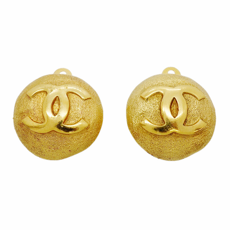 【6jhb0829】シャネル イヤリング ヴィンテージ ココマーク 丸型 サークル GPメッキ ゴールド【中古】レディース