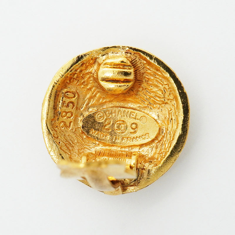 【6jhb0829】シャネル イヤリング ヴィンテージ ココマーク 丸型 サークル GPメッキ ゴールド【中古】レディース