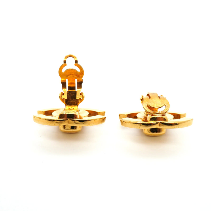 【6jhb0836】シャネル イヤリング ヴィンテージ ココマーク ターンロック GPメッキ ゴールド【中古】レディース
