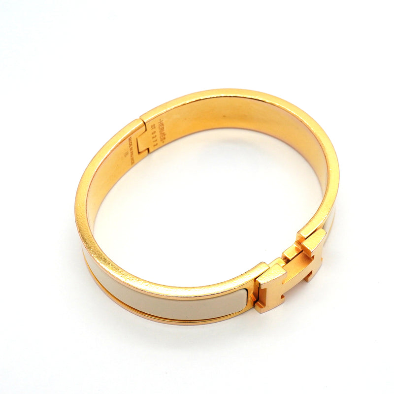 【6jhb0840】エルメス バングル クリッククラックPM GPメッキ ゴールド【中古】レディース