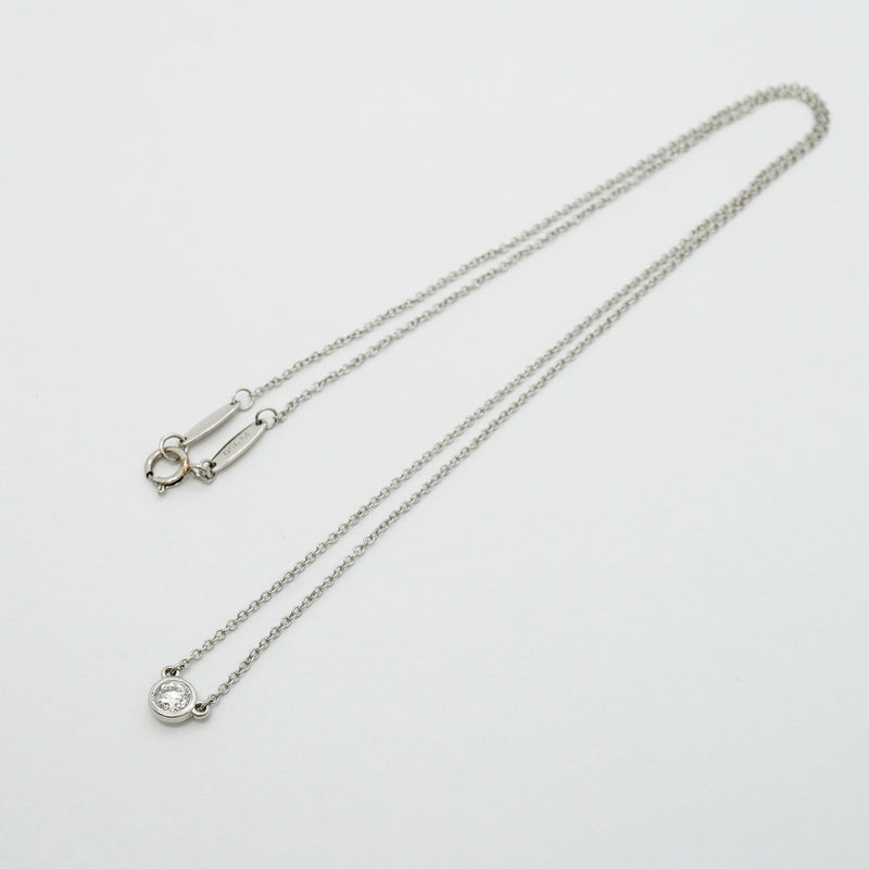 【6jhb0846】ティファニー ネックレス バイザヤード 1PD Pt950 プラチナ ダイヤモンド【中古】レディース