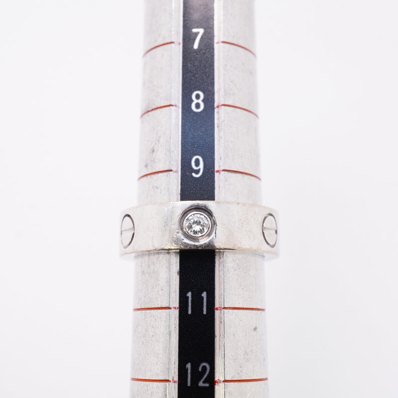 【6jhb0850】カルティエ リング ラブ 3PD K18WG ホワイトゴールド ダイヤモンド ＃50【中古】レディース
