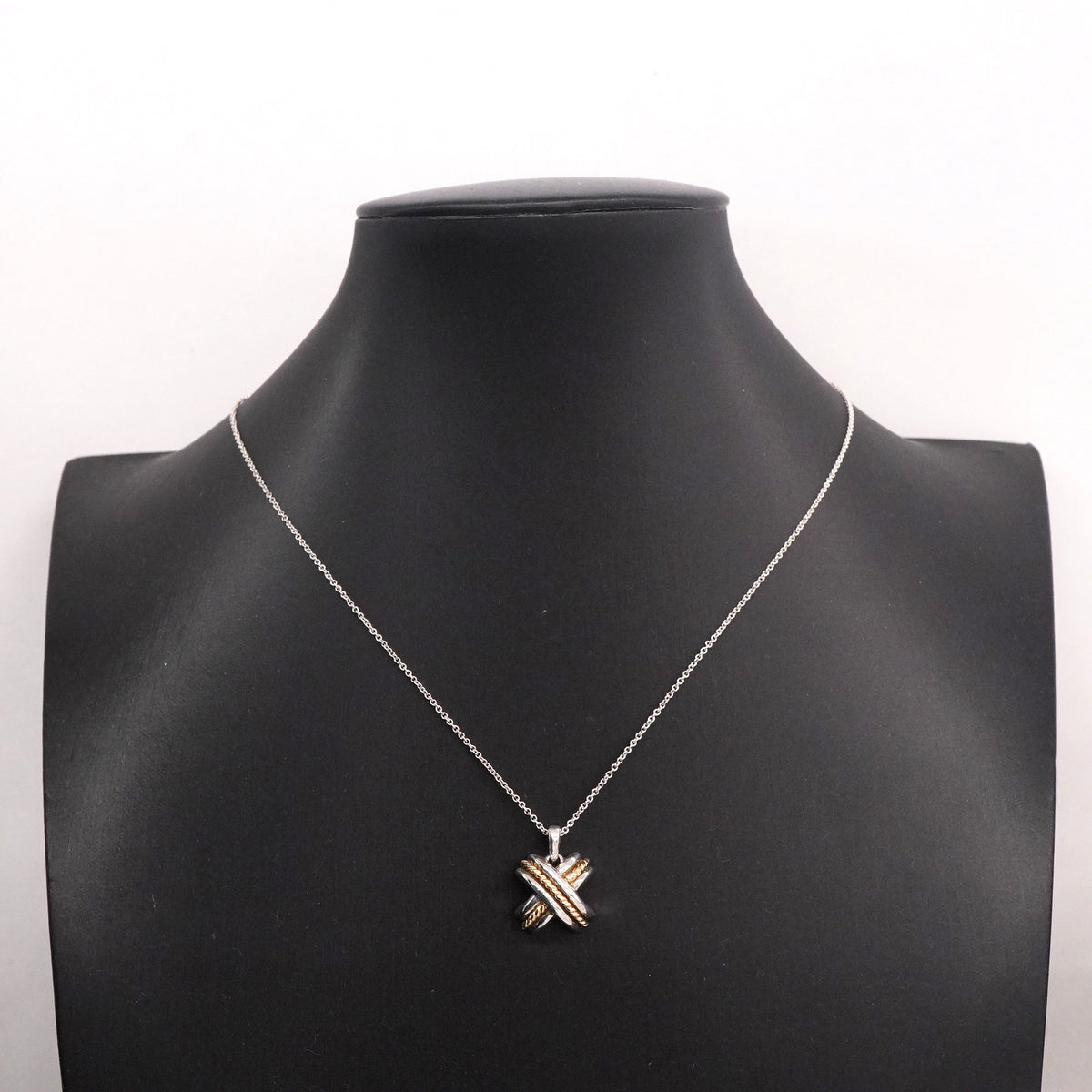 【6jhb0851】ティファニー ネックレス シグネチャー K18YG イエローゴールド シルバー925【中古】レディース