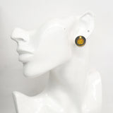 【6jhb0854】シャネル ピアス ヴィンテージ ココマーク カメリア 丸型 サークル GPメッキ ゴールド ブラック【中古】レディース