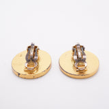 【6jhb0864】シャネル イヤリング ヴィンテージ ココマーク 丸型 サークル GPメッキ ゴールド ブラック【中古】レディース