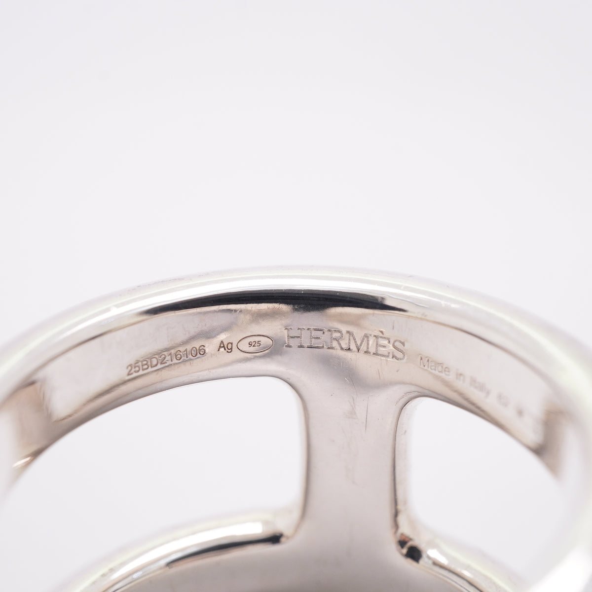【6jhb0866】エルメス リング オスモズGM シルバー925 ＃62【中古】メンズ