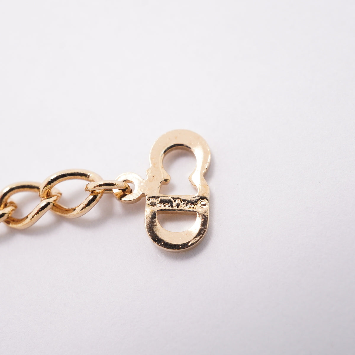 【6jhb0871】クリスチャンディオール ネックレス ディオールロゴ GPメッキ ゴールド【中古】レディース
