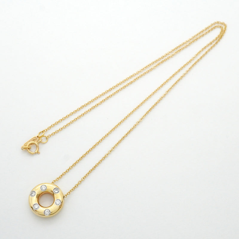【6jhb0881】ティファニー ネックレス ドッツ サークル K18YG イエローゴールド Pt950 プラチナ ダイヤモンド【中古】レディース