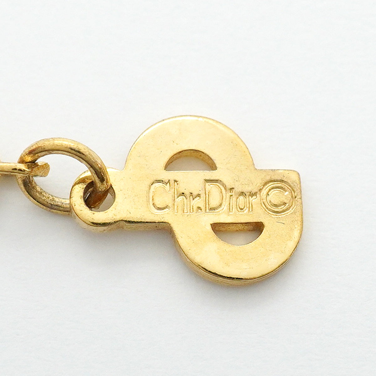 【6jhb0883】クリスチャンディオール ネックレス ディオールロゴ 丸型 サークル GPメッキ ゴールド【中古】レディース