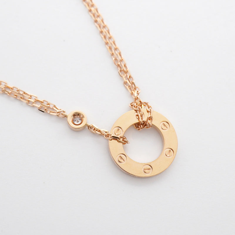 【6jhb0886】カルティエ ネックレス ラブサークル 2PD K18PG ピンクゴールド ダイヤモンド【中古】レディース