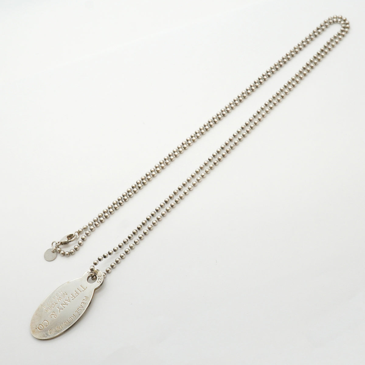 【6jhb0889】ティファニー ネックレス リターントゥオーバル/ボールチェーン シルバー925【中古】レディース