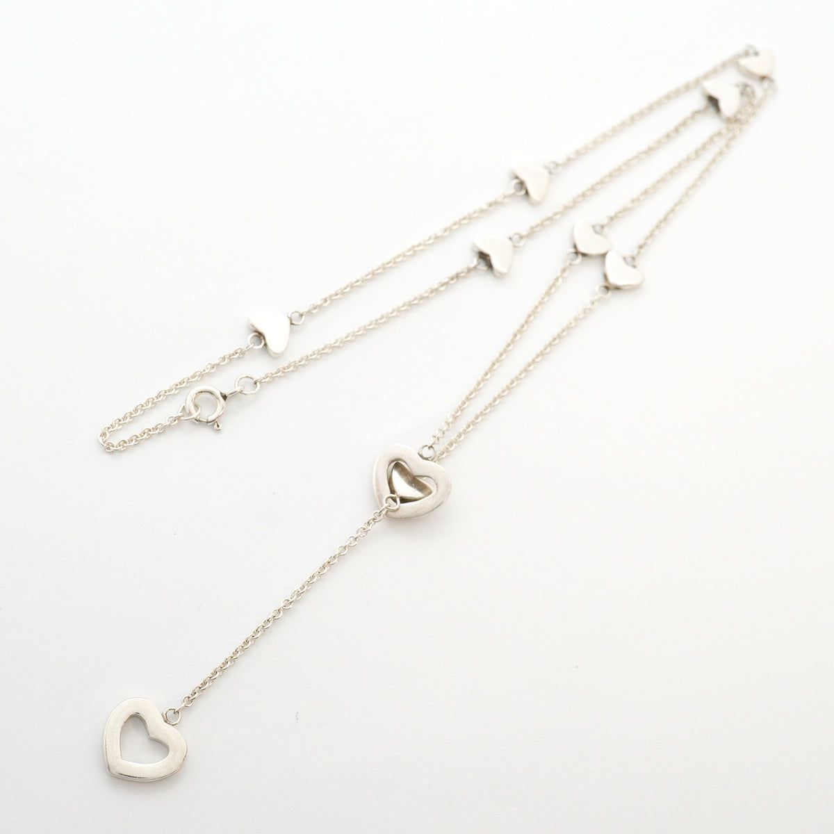 【6jhb0895】ティファニー ネックレス ハートリンク/ラリアット シルバー925【中古】レディース