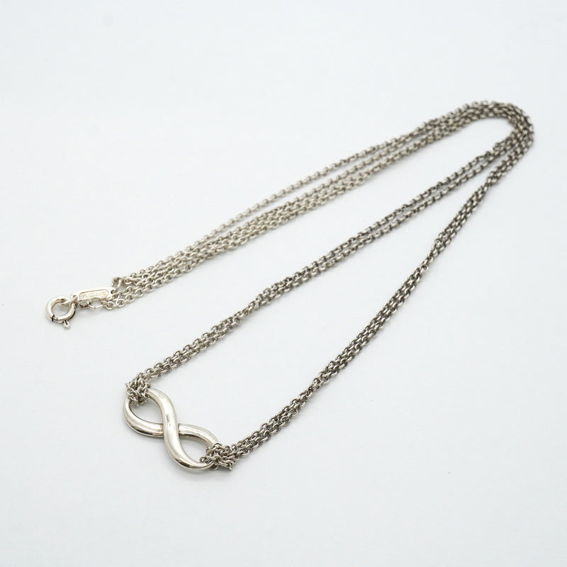 【6jhb0907】ティファニー ネックレス インフィニティ ダブルチェーン シルバー925【中古】レディース