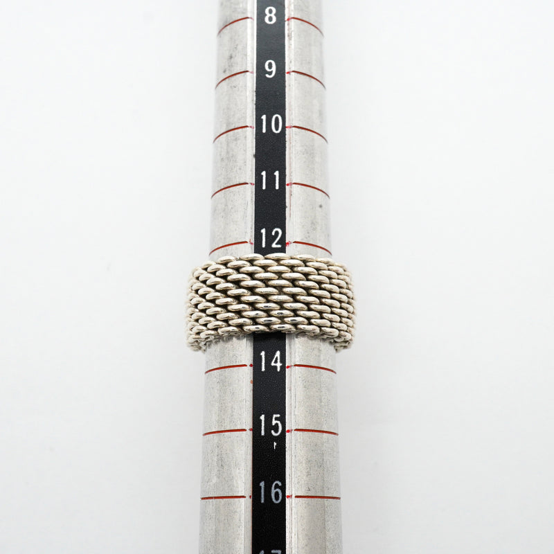 【6jib0008】ティファニー リング サマセット/メッシュ シルバー925 13.5号【中古】レディース