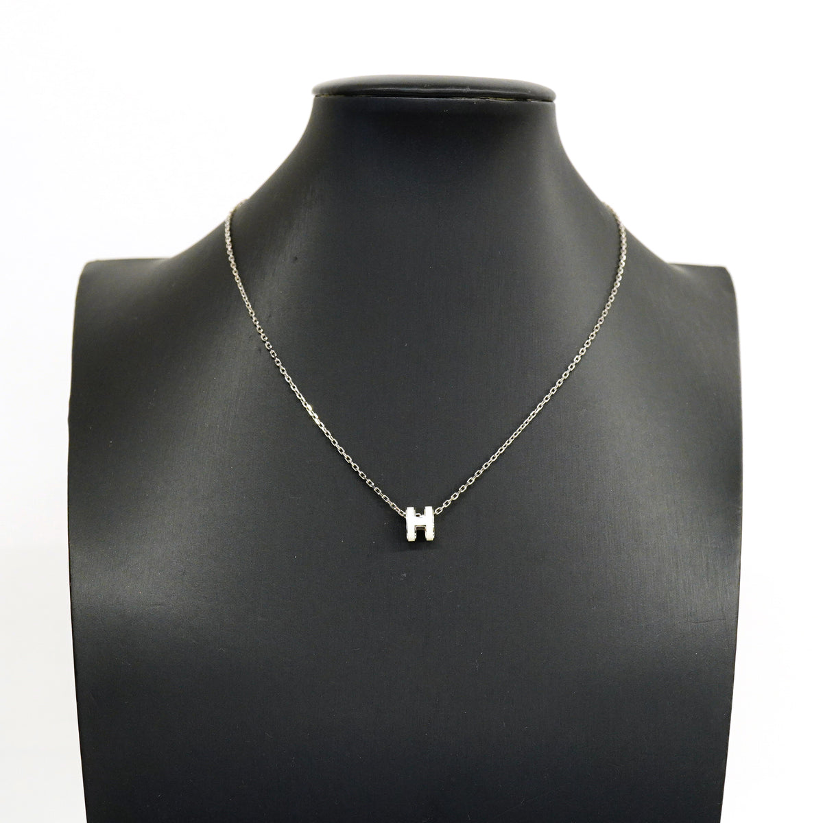 【6jib0023】エルメス ネックレス ミニポップアッシュ メタル シルバー アイボリー【中古】レディース
