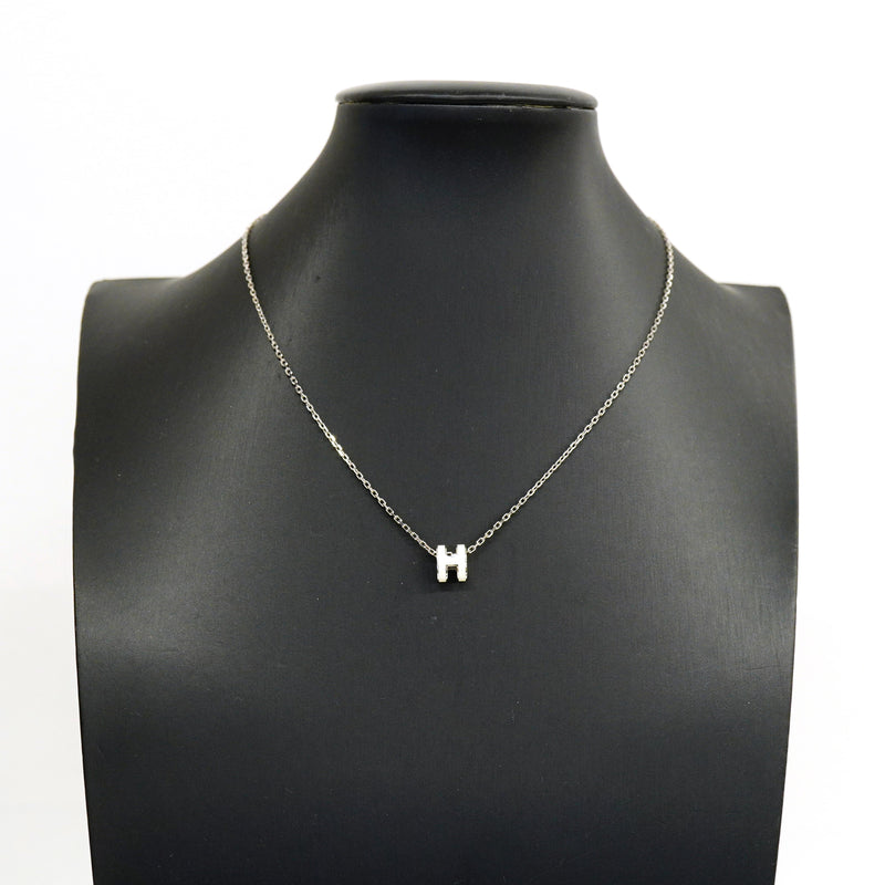 【6jib0023】エルメス ネックレス ミニポップアッシュ メタル シルバー アイボリー【中古】レディース