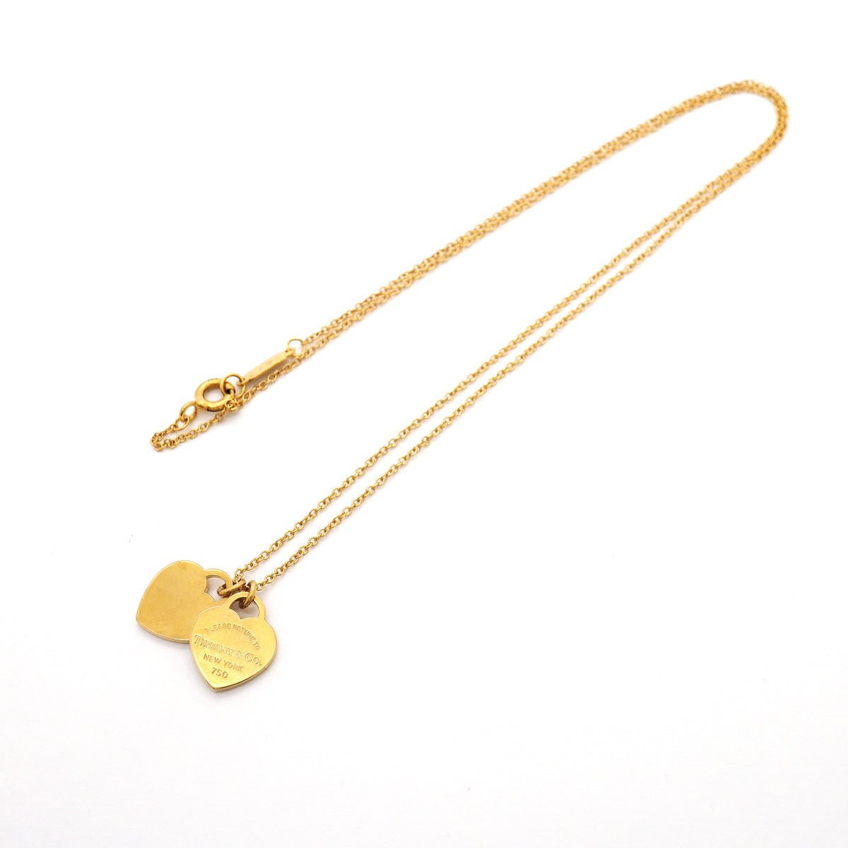 【6jib0026】ティファニー ネックレス ダブルリターントゥハート K18YG イエローゴールド【中古】レディース