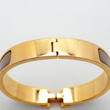 【6jib0029】エルメス バングル クリッククラックPM GPメッキ ゴールド グレージュ【中古】レディース
