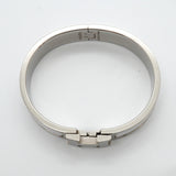 【6jib0030】エルメス バングル クリッククラックPM メタル シルバー ホワイト【中古】レディース