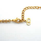 【6jib0031】クリスチャンディオール ネックレス CDロゴ GPメッキ ラインストーン ゴールド【中古】レディース