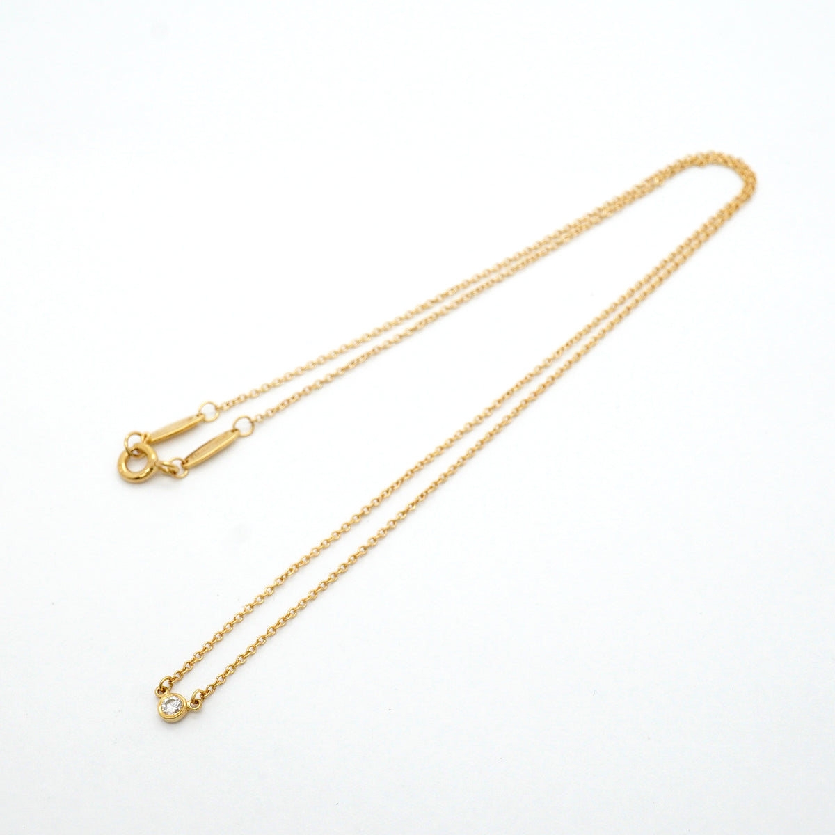 【6jib0035】ティファニー ネックレス バイザヤード 1PD K18YG イエローゴールド ダイヤモンド【中古】レディース