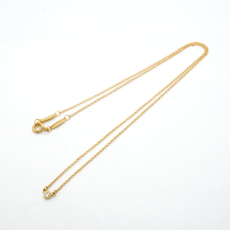 【6jib0035】ティファニー ネックレス バイザヤード 1PD K18YG イエローゴールド ダイヤモンド【中古】レディース