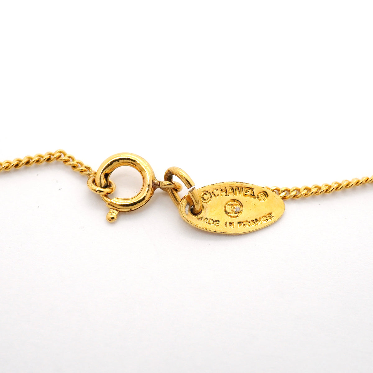 【6jib0051】シャネル ネックレス ヴィンテージ ココマーク GPメッキ ラインストーン ゴールド【中古】レディース