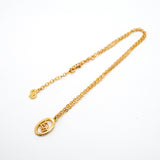 【6jib0055】クリスチャンディオール ネックレス ディオールロゴ オーバル GPメッキ ゴールド【中古】レディース