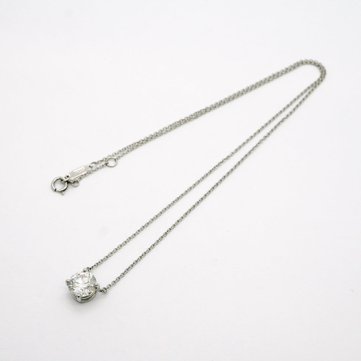【6jib0059】ティファニー ネックレス ソリティア 1PD Pt950 プラチナ ダイヤモンド【中古】レディース