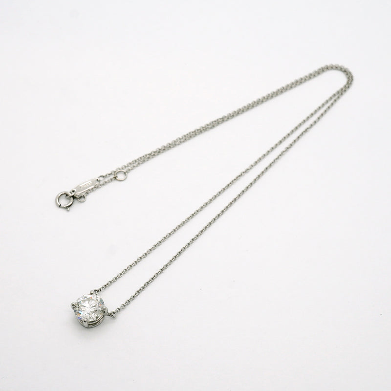 【6jib0059】ティファニー ネックレス ソリティア 1PD Pt950 プラチナ ダイヤモンド【中古】レディース