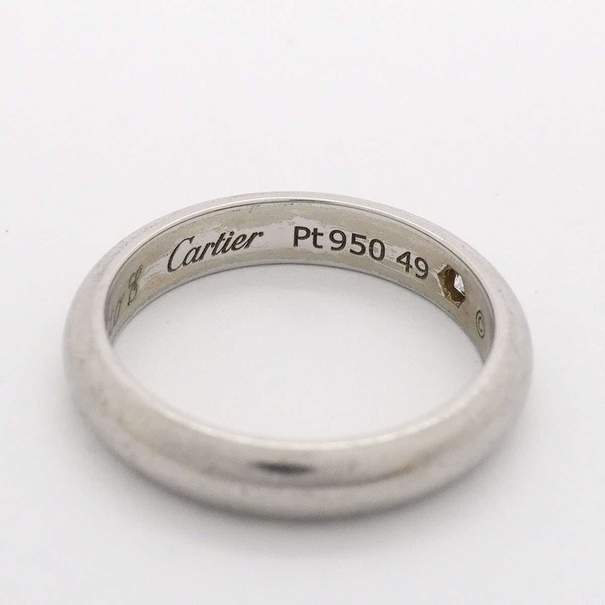 【6jib0076】カルティエ リング クラシック 1PD Pt950 プラチナ ダイヤモンド ＃49【中古】レディース