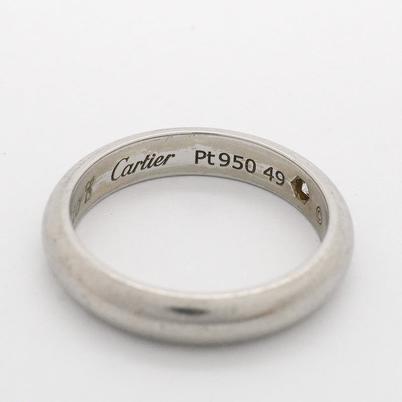 【6jib0076】カルティエ リング クラシック 1PD Pt950 プラチナ ダイヤモンド ＃49【中古】レディース