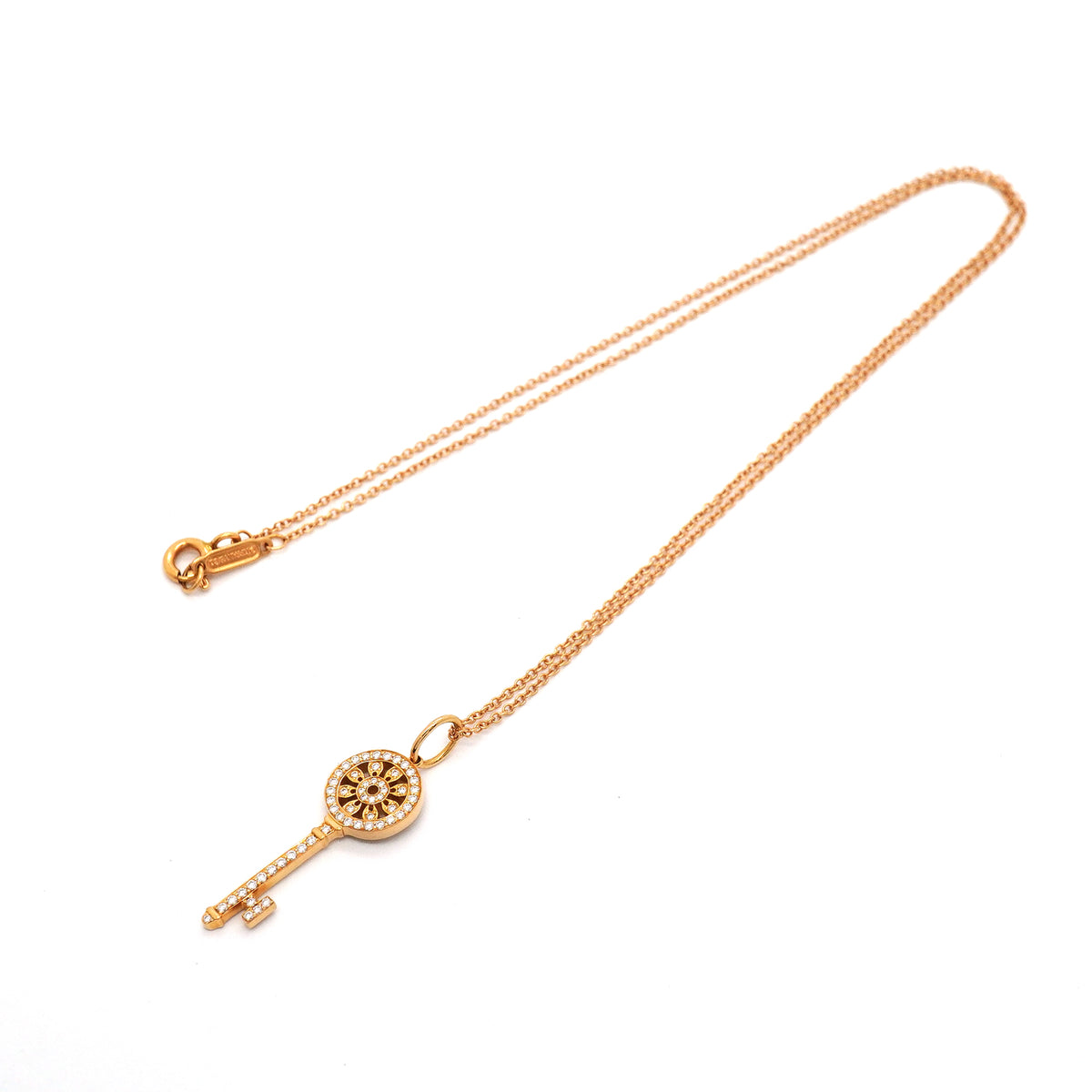 【6jib0077】ティファニー ネックレス ペダル/キー K18PG ピンクゴールド ダイヤモンド【中古】レディース