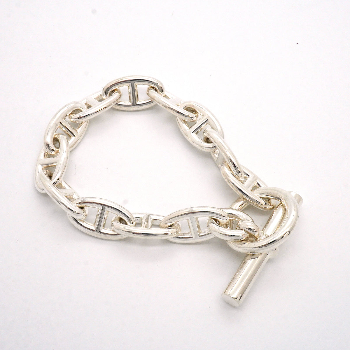 【6jib0082】エルメス ブレスレット シェーヌダンクル GM 12コマ シルバー925【中古】レディース