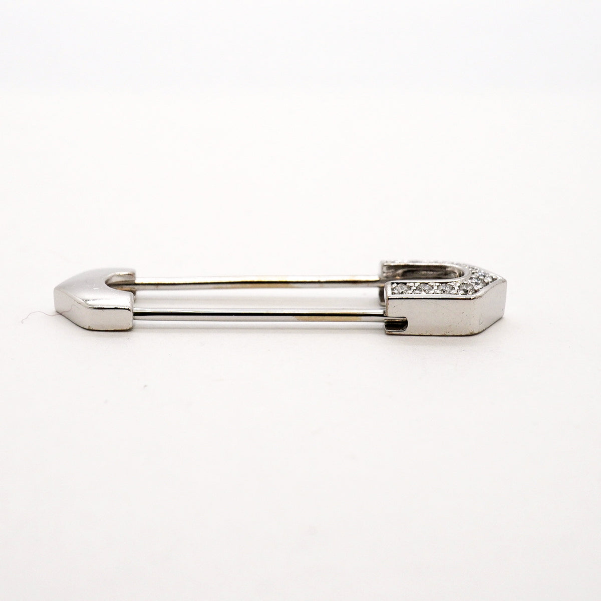 【6jib0100】カルティエ ブローチ アントルラセ 安全ピン K18WG ホワイトゴールド ダイヤモンド【中古】レディース
