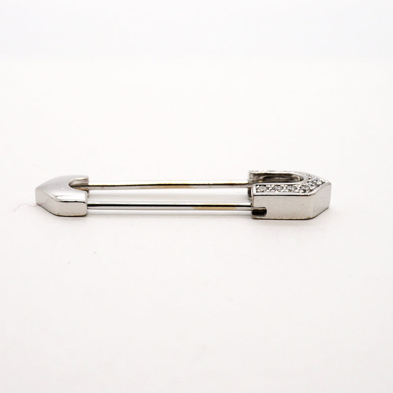 【6jib0100】カルティエ ブローチ アントルラセ 安全ピン K18WG ホワイトゴールド ダイヤモンド【中古】レディース