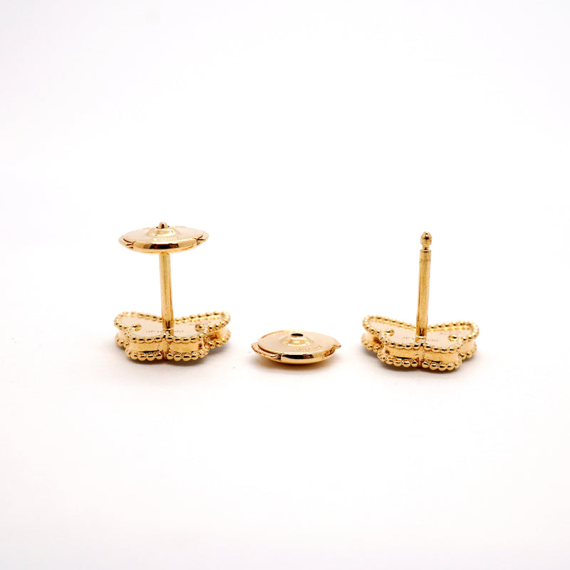 【6jib0101】ヴァンクリーフ＆アーペル ピアス スウィート アルハンブラ パピヨン K18YG イエローゴールド マザーオブパール【中古】レディース