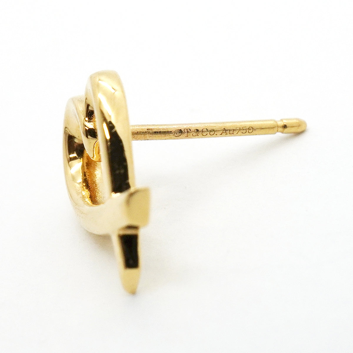 【6jib0105】ティファニー ピアス ラビングハート K18YG イエローゴールド【中古】レディース