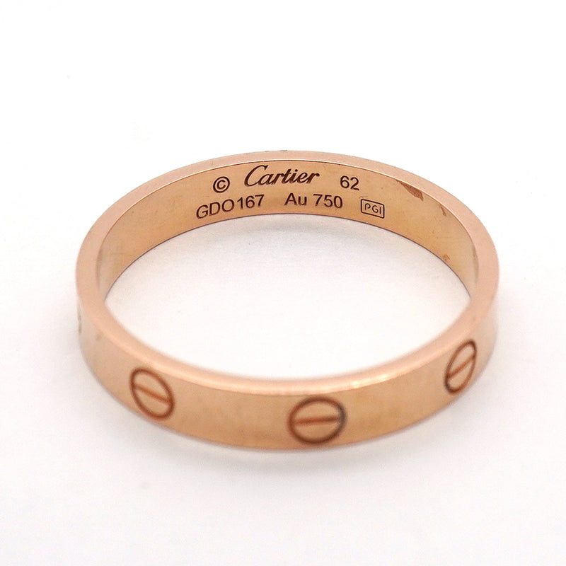 【6jib0107】カルティエ リング ミニラブ K18PG ピンクゴールド ＃62【中古】メンズ