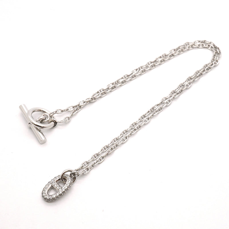 【6jib0110】エルメス ネックレス ニューファランドール K18WG ホワイトゴールド ダイヤモンド【中古】レディース