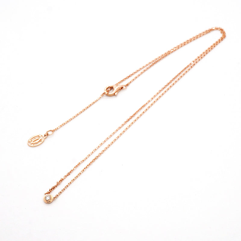 【6jib0111】カルティエ ネックレス ダムール XS/1PD K18PG ピンクゴールド ダイヤモンド【中古】レディース