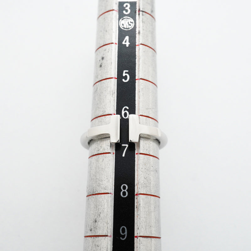 【6jib0121】ティファニー リング Tワイヤー K18WG ホワイトゴールド 6.5号【中古】レディース